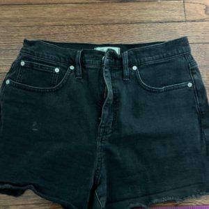 Madewell High-Rise Stretch Denim Shorts in Lunar Wash: Raw-Hem Edition sz 29